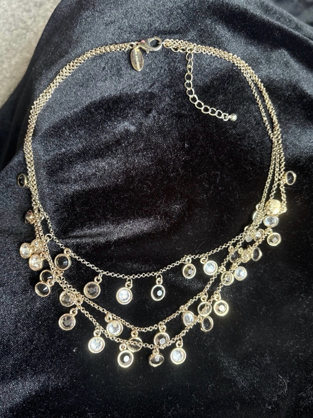 Gold-Tone Multi-Drop Crystal Necklace - Women Jewelry